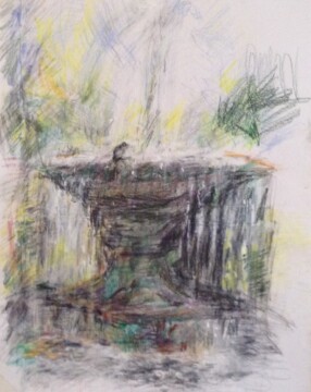 14 Fountain, Botanical Gardens, Thirsty - Mixed Media