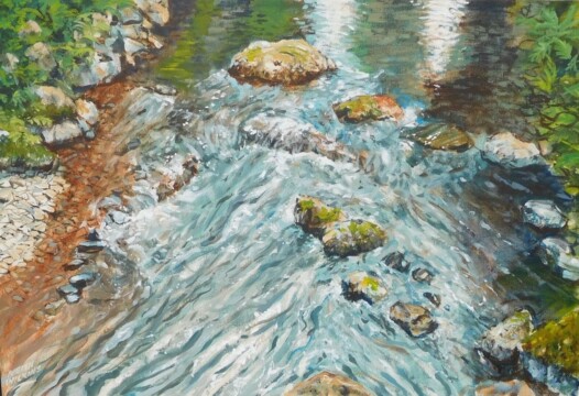31 Stream at Bodnant - Acrylic 31 Stream at Bodnant - Acrylic