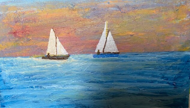 37 Sunset Sailing - Acrylic 37 Sunset Sailing - Acrylic