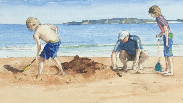 25 Building Project, Alan Hunt Watercolour 25x34cm, NFS, Award for the Best Watercolour-Highly Commended